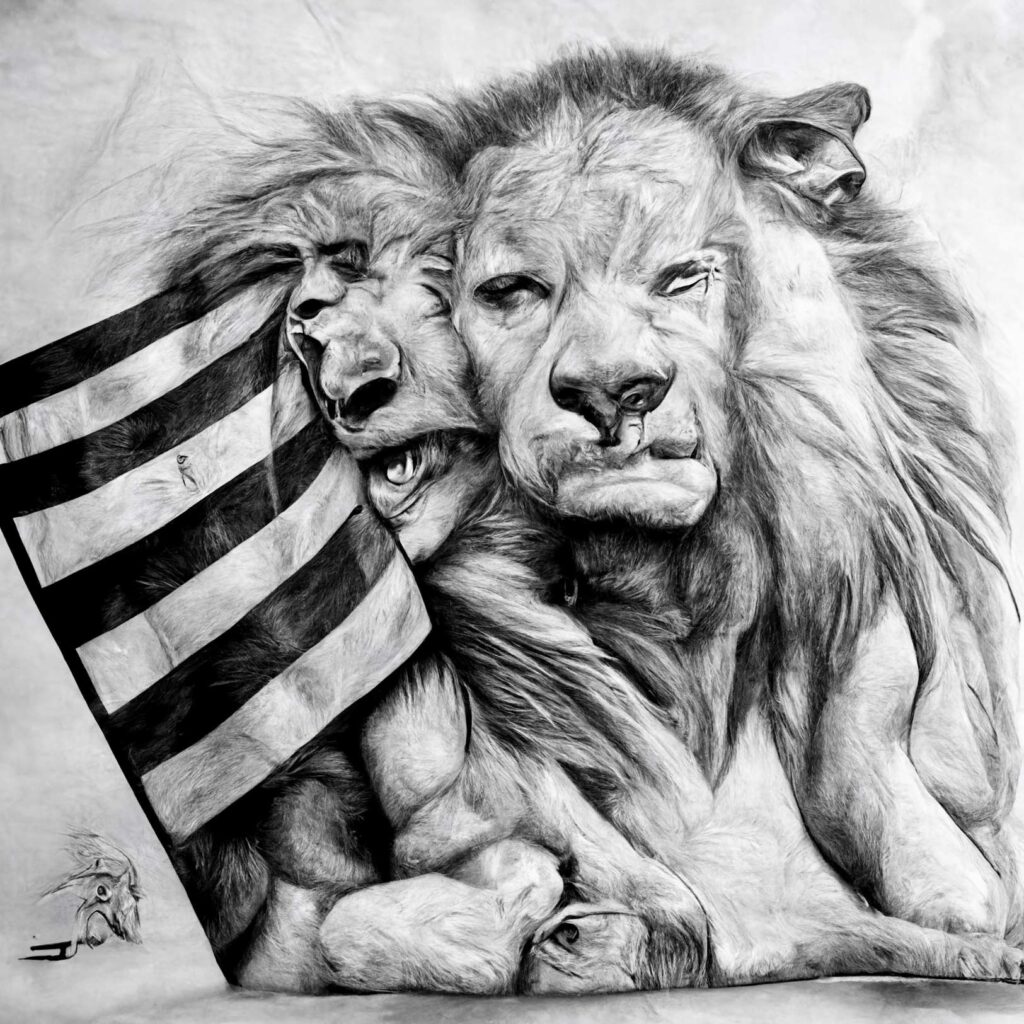 "American Lions 03" Created with Midjourny v2