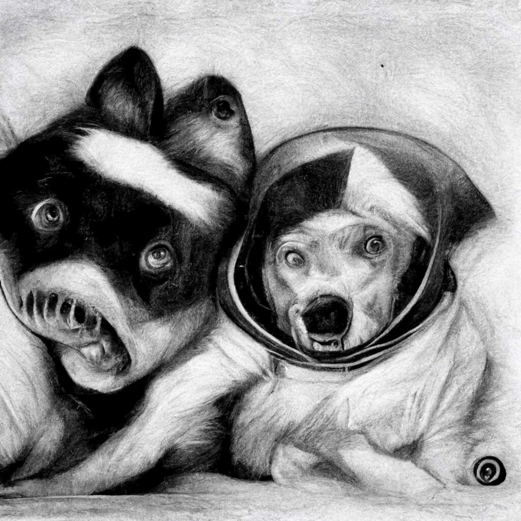 "Rabid Dogs in Space 04" Created using Midjourney v2