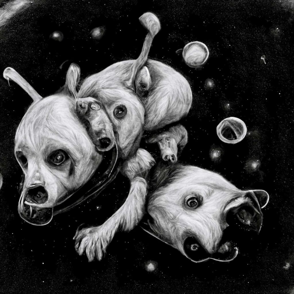 "Rabid Dogs in Space 05" Created using Midjourney v2