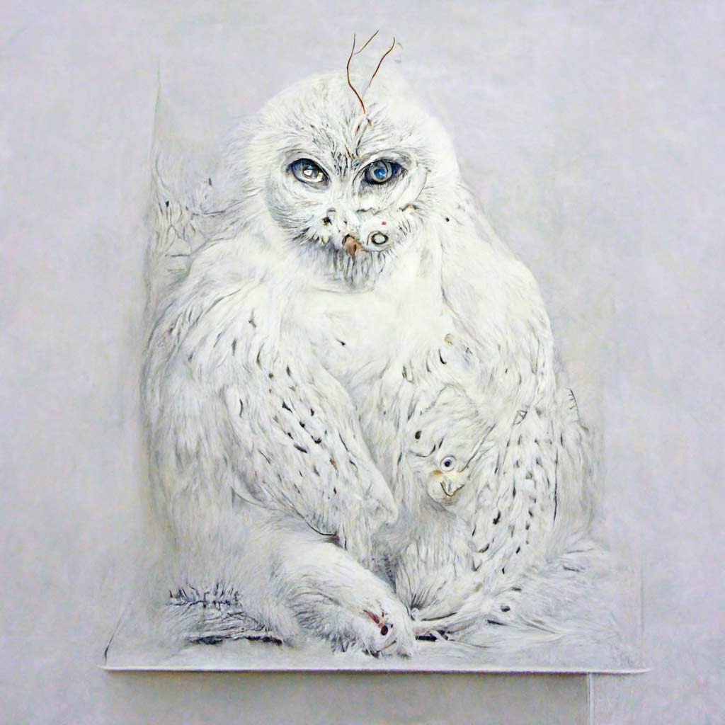 "Snow Owl 07" Created using Midjourney v2