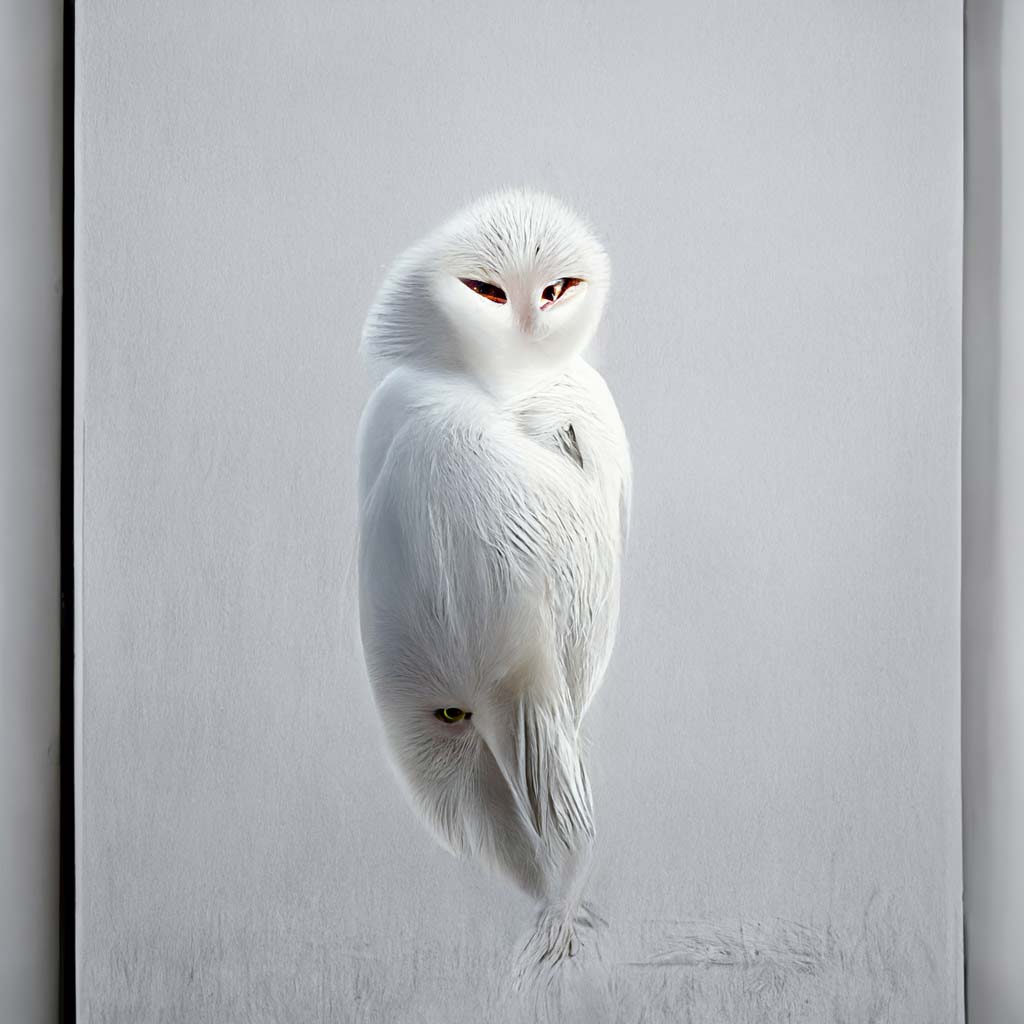 "Snow Owl 08" Created using Midjourney v2