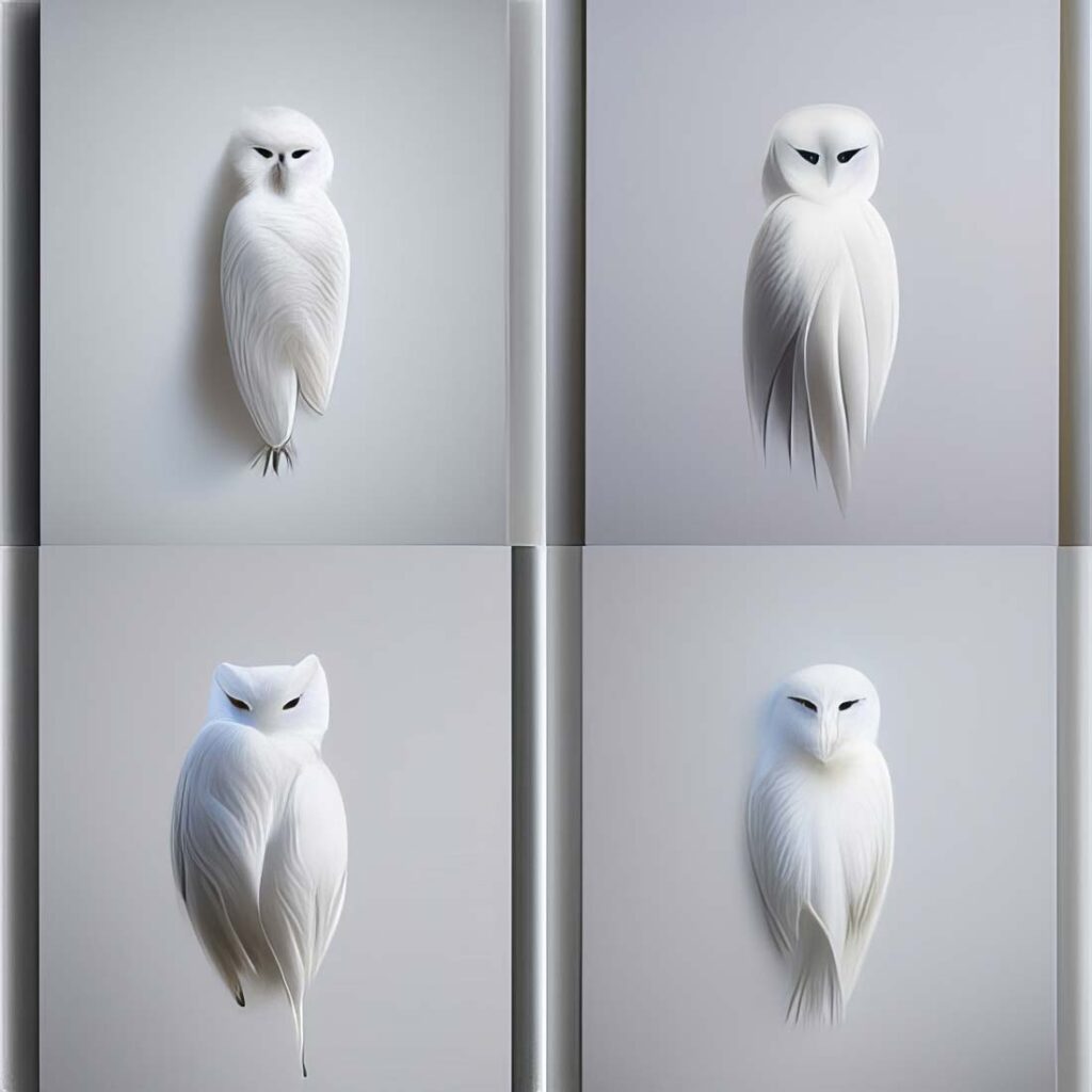 "Snow Owl 09" Created using Midjourney v2