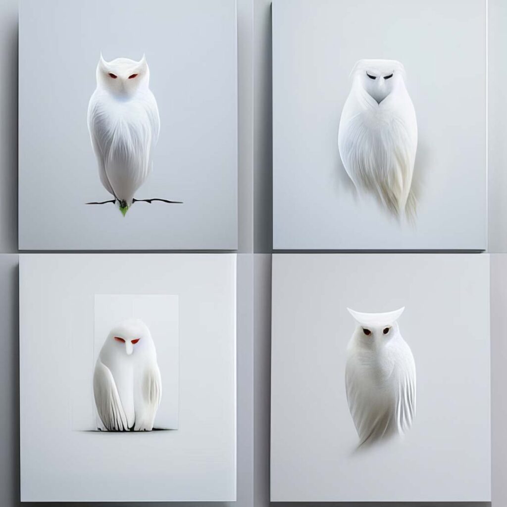 "Snow Owl 11" Created using Midjourney v2