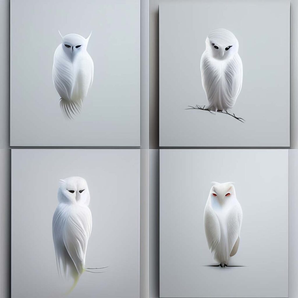 "Snow Owl 12" Created using Midjourney v2