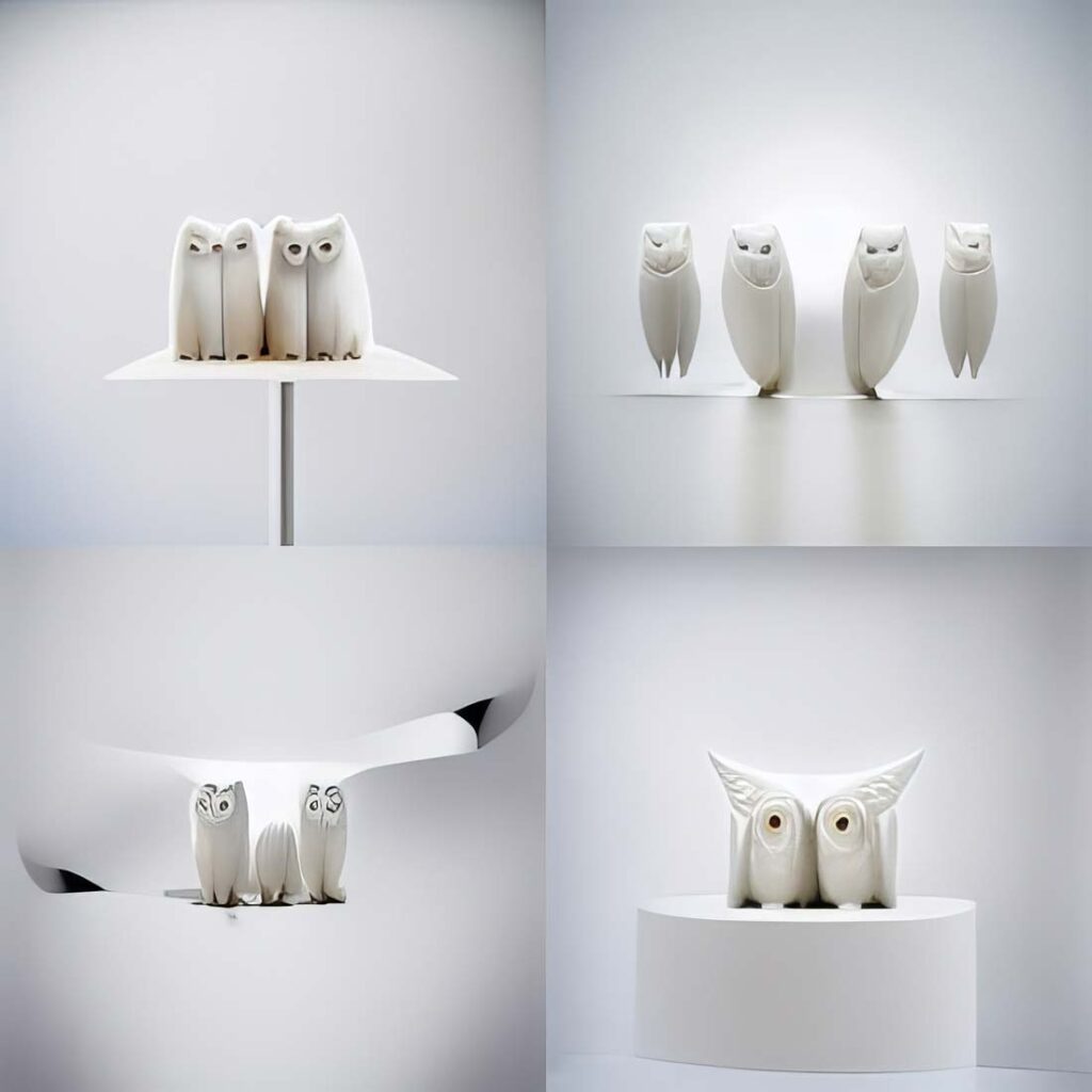"Snow Owl 13" Created using Midjourney v2