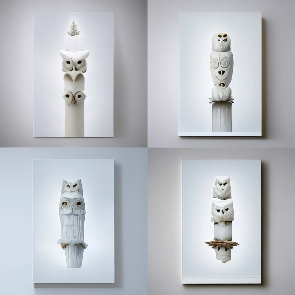 "Snow Owl 15" Created using Midjourney v2