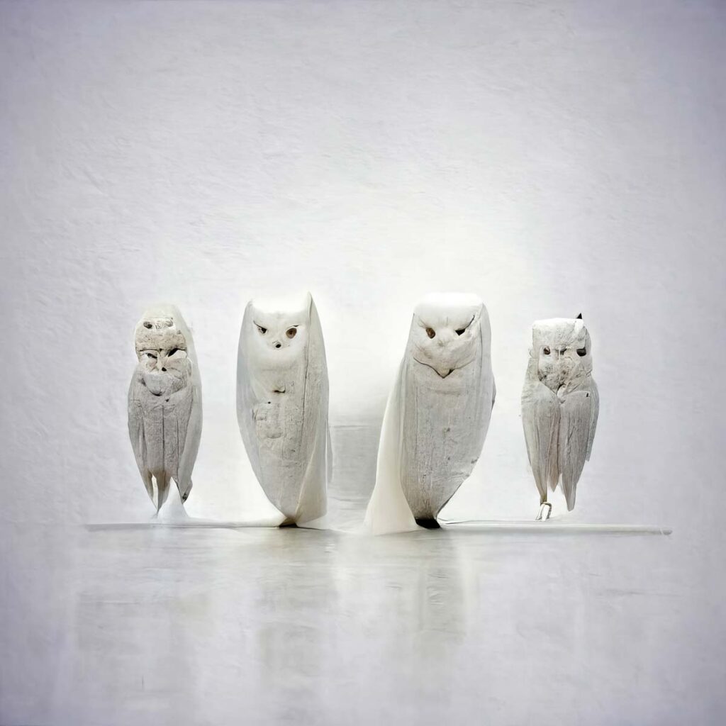 "Snow Owl 21" Created using Midjourney v2