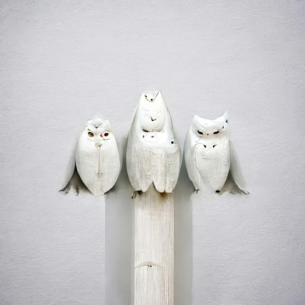 "Snow Owl 22" Created using Midjourney v2