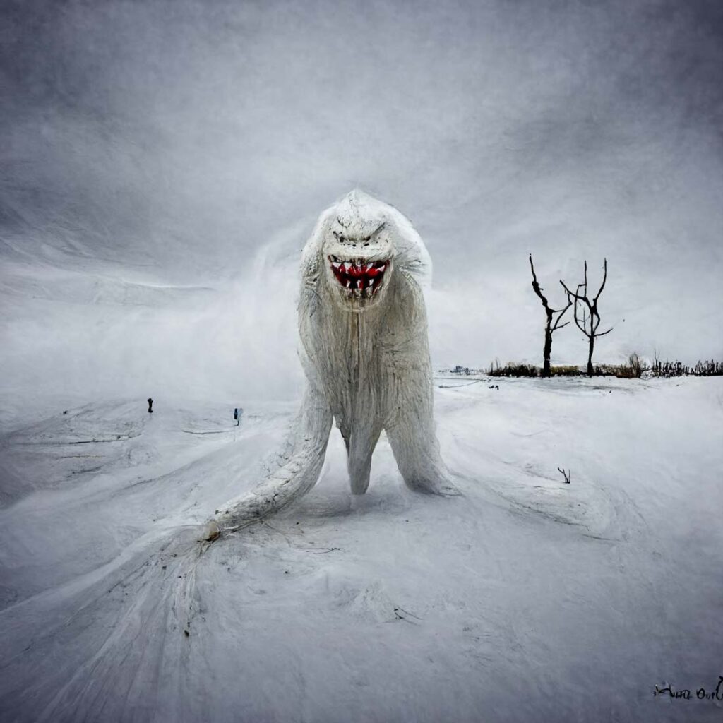 "Snow Monster 09" Created using Midjourney v2
