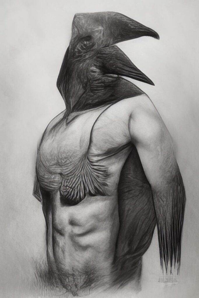 "Crow Men 24" Created using Midjourney v2, Photoshop