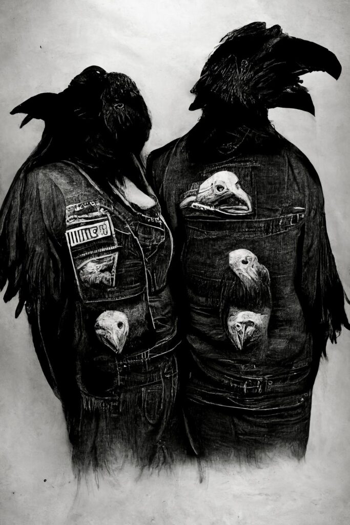 "Crow Man 40" Created using Midjourney v2, Photoshop