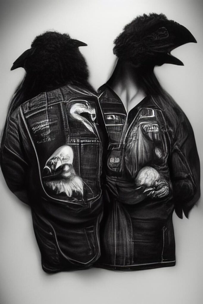 "Crow Man 43" Created using Midjourney v2, Photoshop