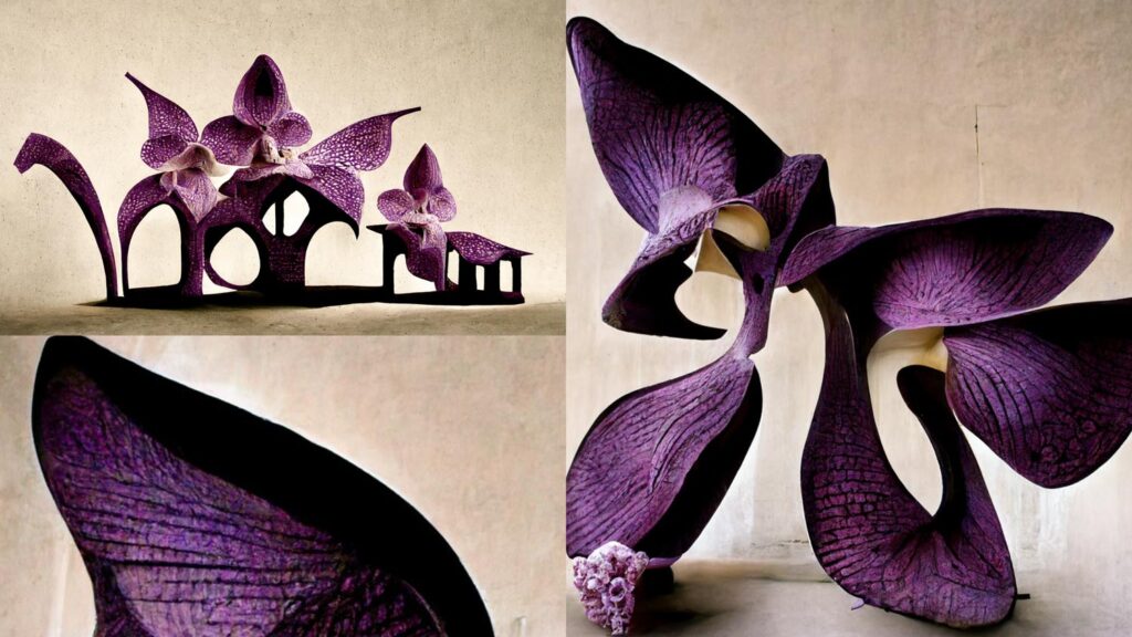 "Orchid Architecture 19" Created using Midjourney v2