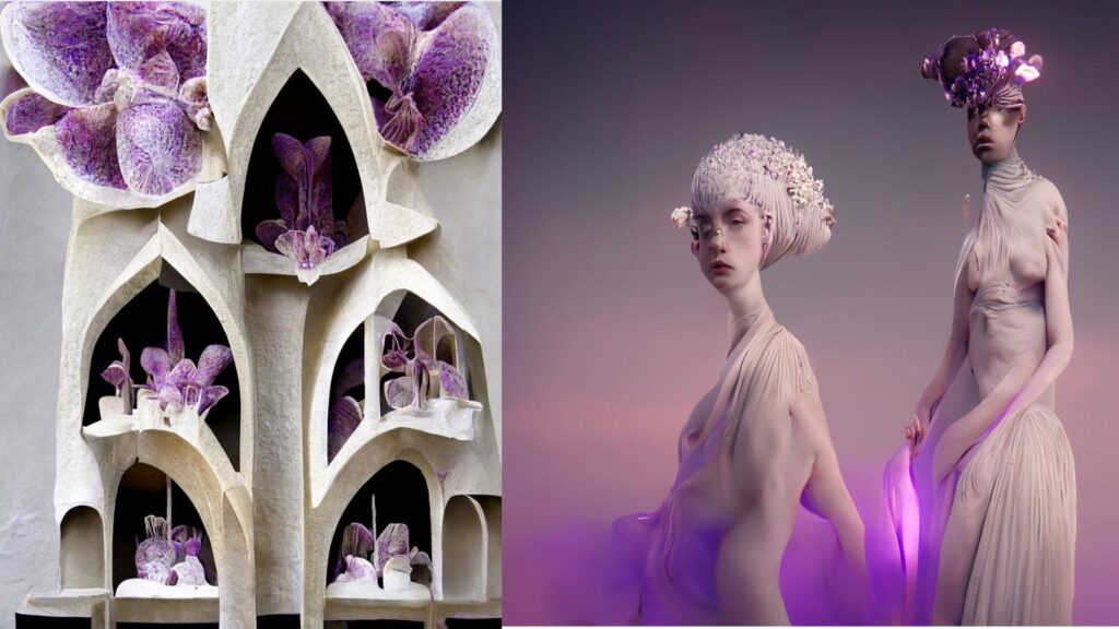 "Orchid Architecture 22" Created using Midjourney v2