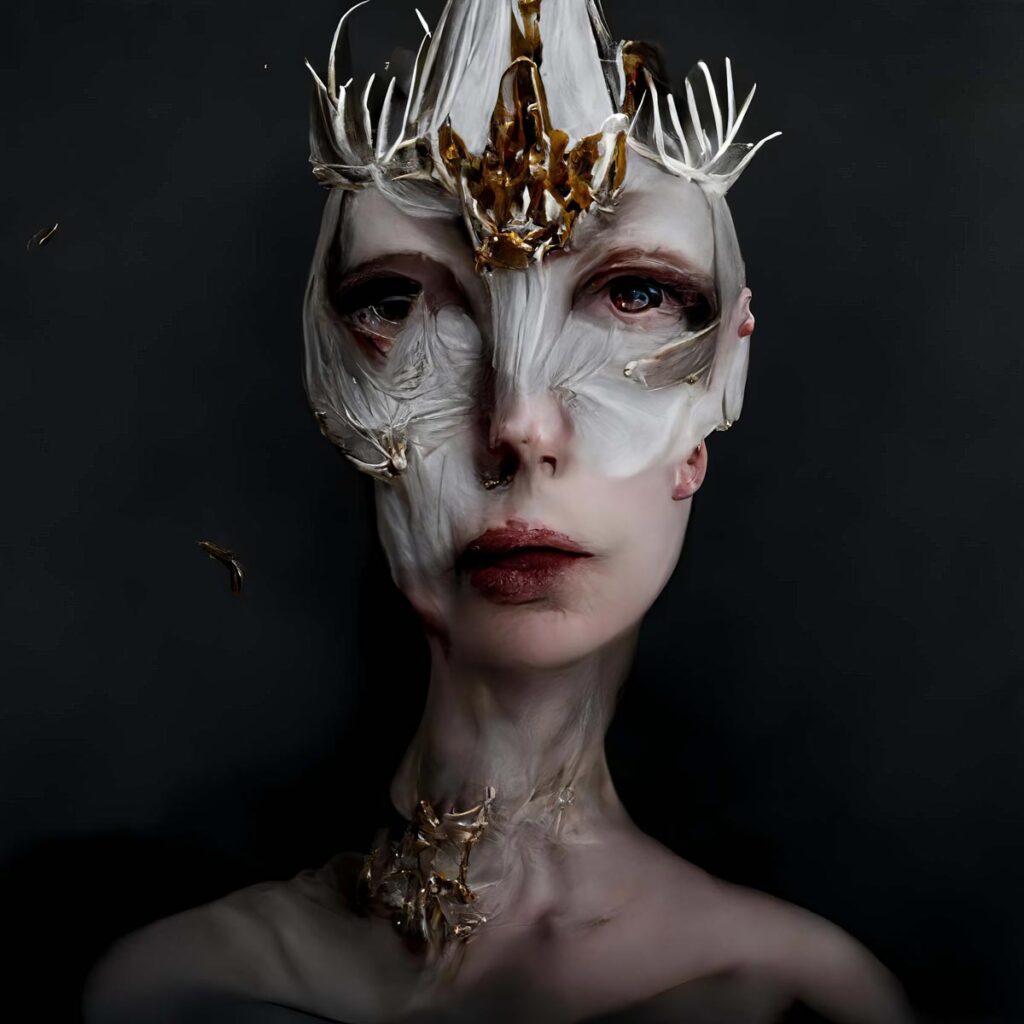 "McQueen Bone Masks 02" Created using Midjourney v2