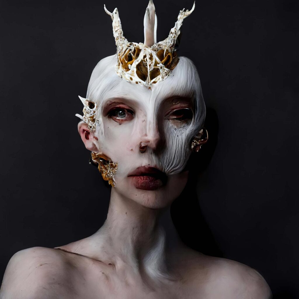 "McQueen Bone Masks 04" Created using Midjourney v2