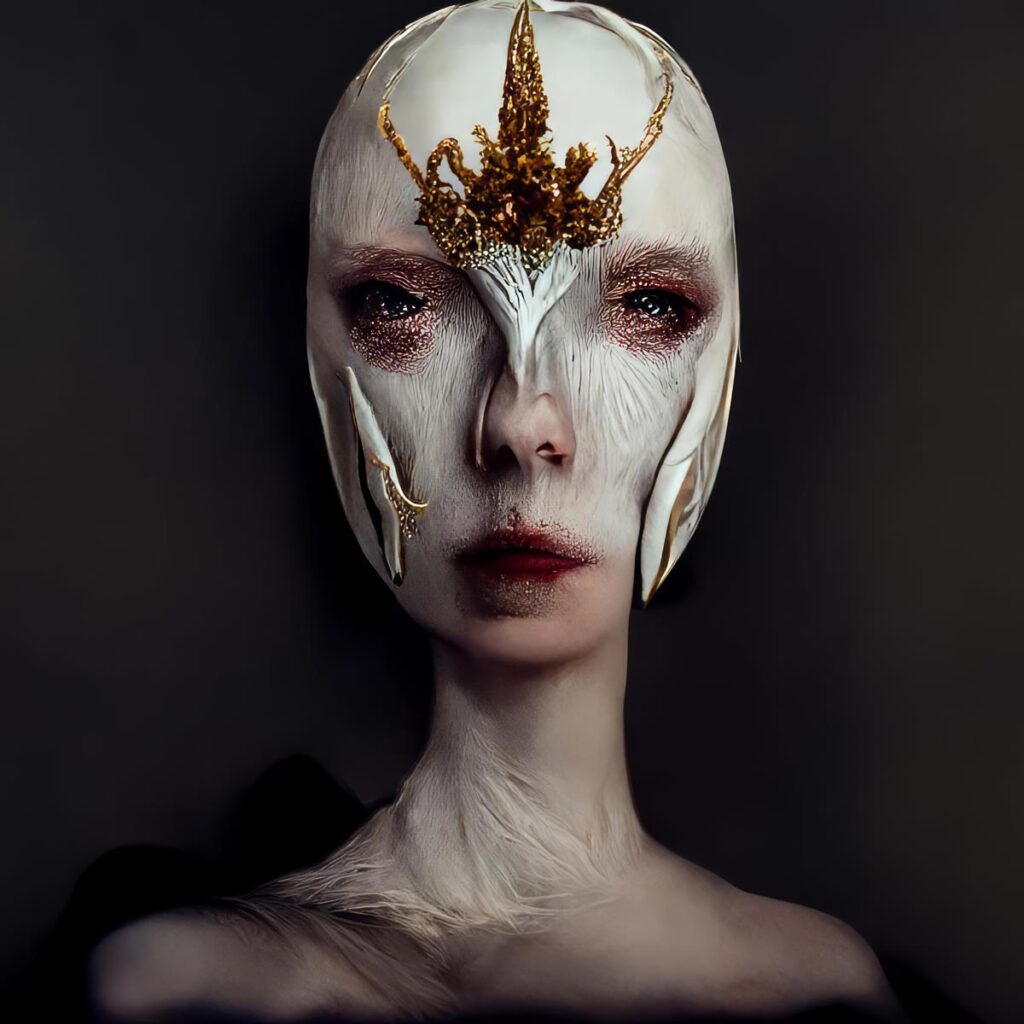 "McQueen Bone Masks 05" Created using Midjourney v2