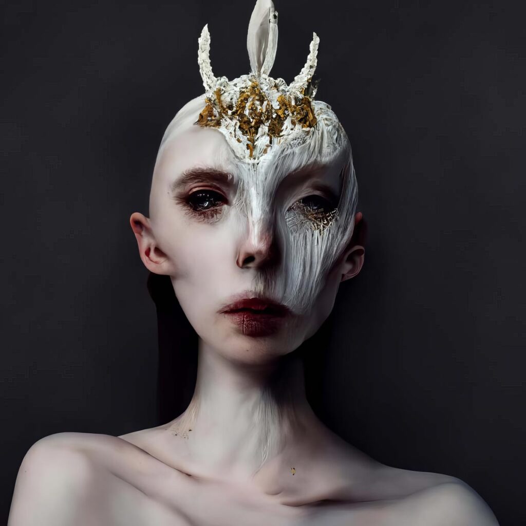 "McQueen Bone Masks 06" Created using Midjourney v2