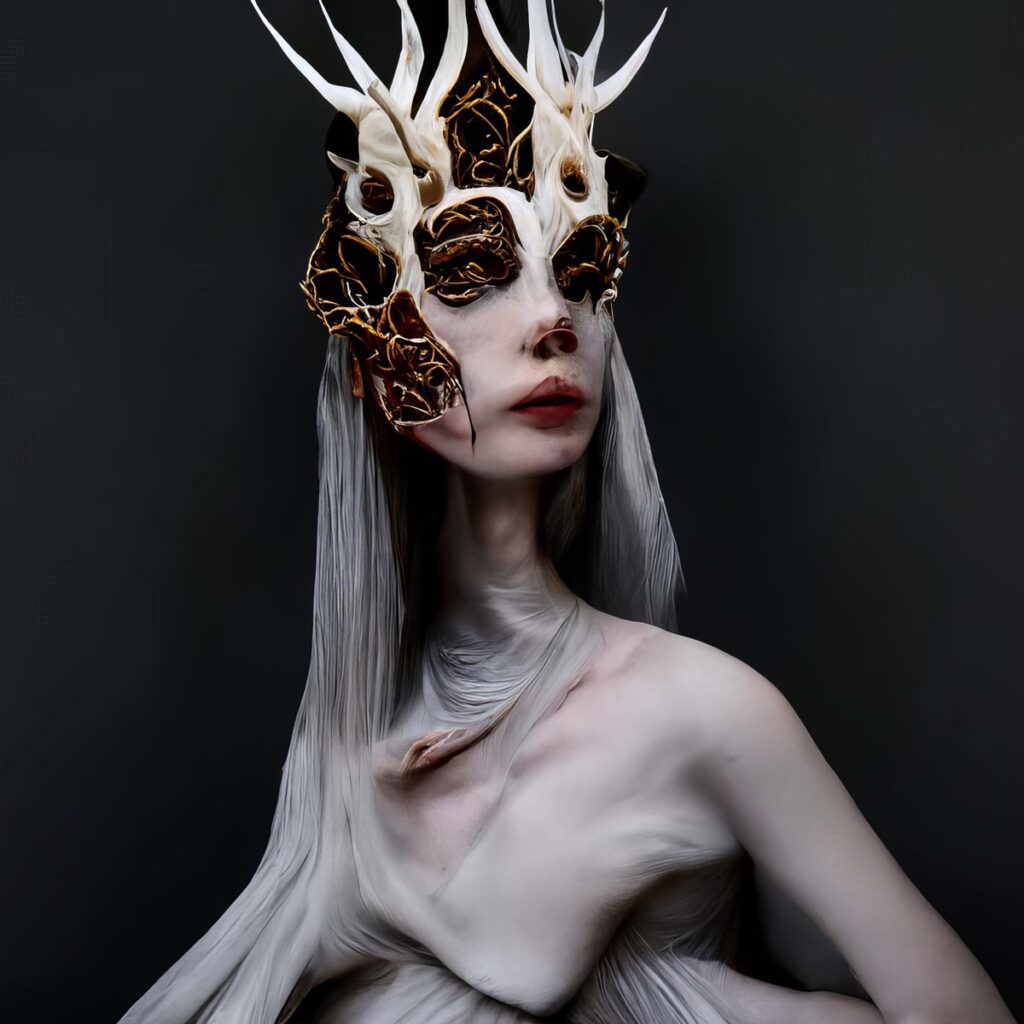 "McQueen Bone Masks 10" Created using Midjourney v2