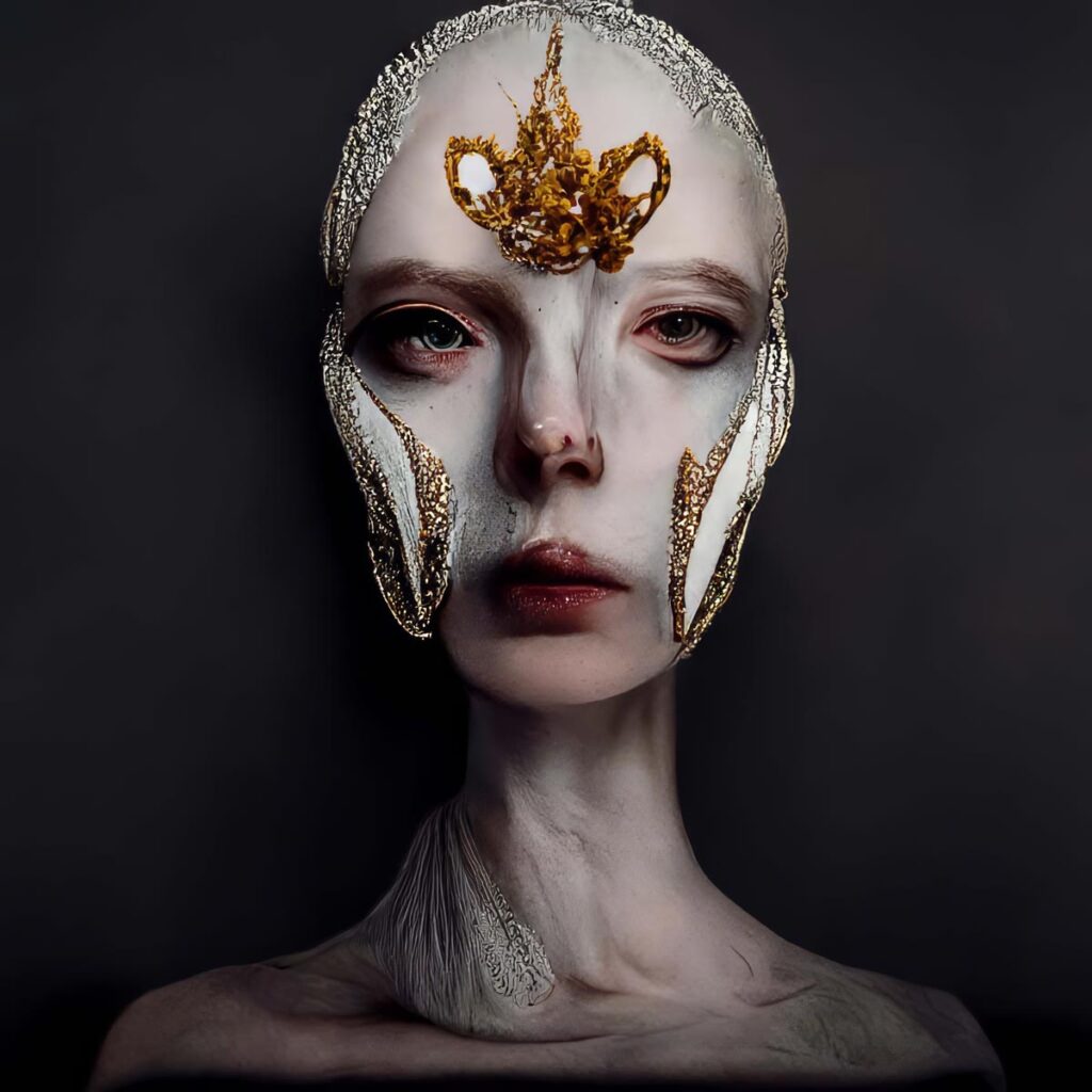 "McQueen Bone Masks 13" Created using Midjourney v2