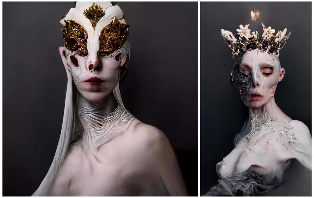 "McQueen Bone Masks 14" Created using Midjourney v2
