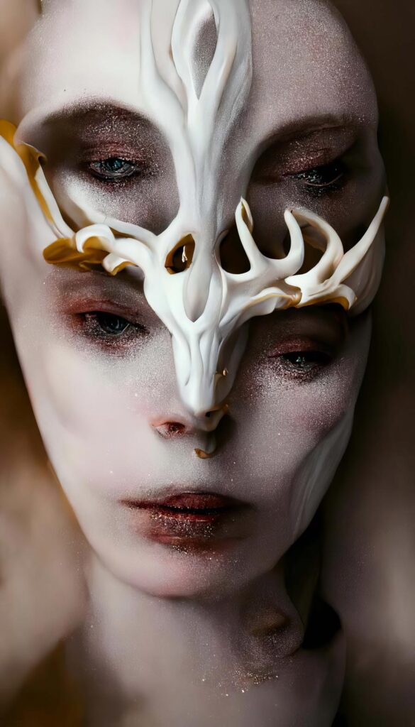 "McQueen Bone Masks 19" Created using Midjourney v2