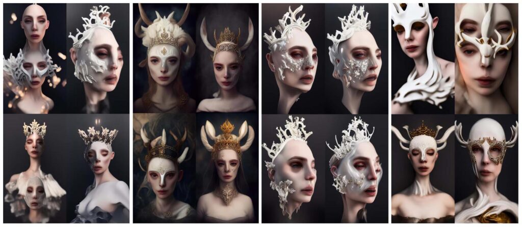 "McQueen Bone Masks 23" Created using Midjourney v2