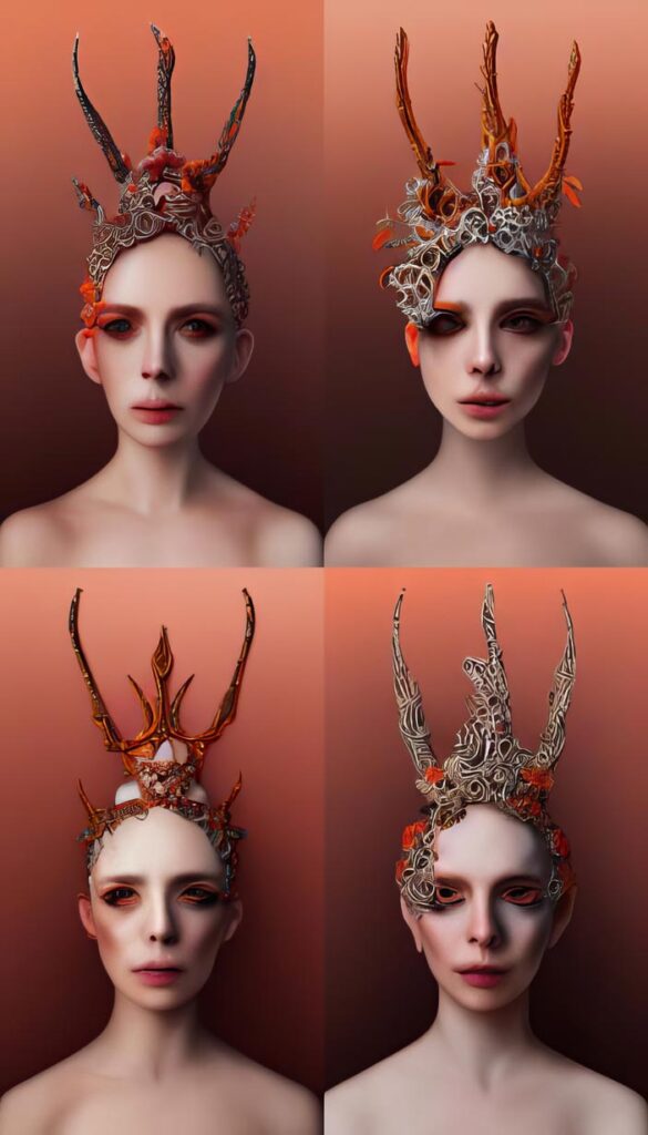 "McQueen Coral and Bone Mask 07" Created using Midjourney v2