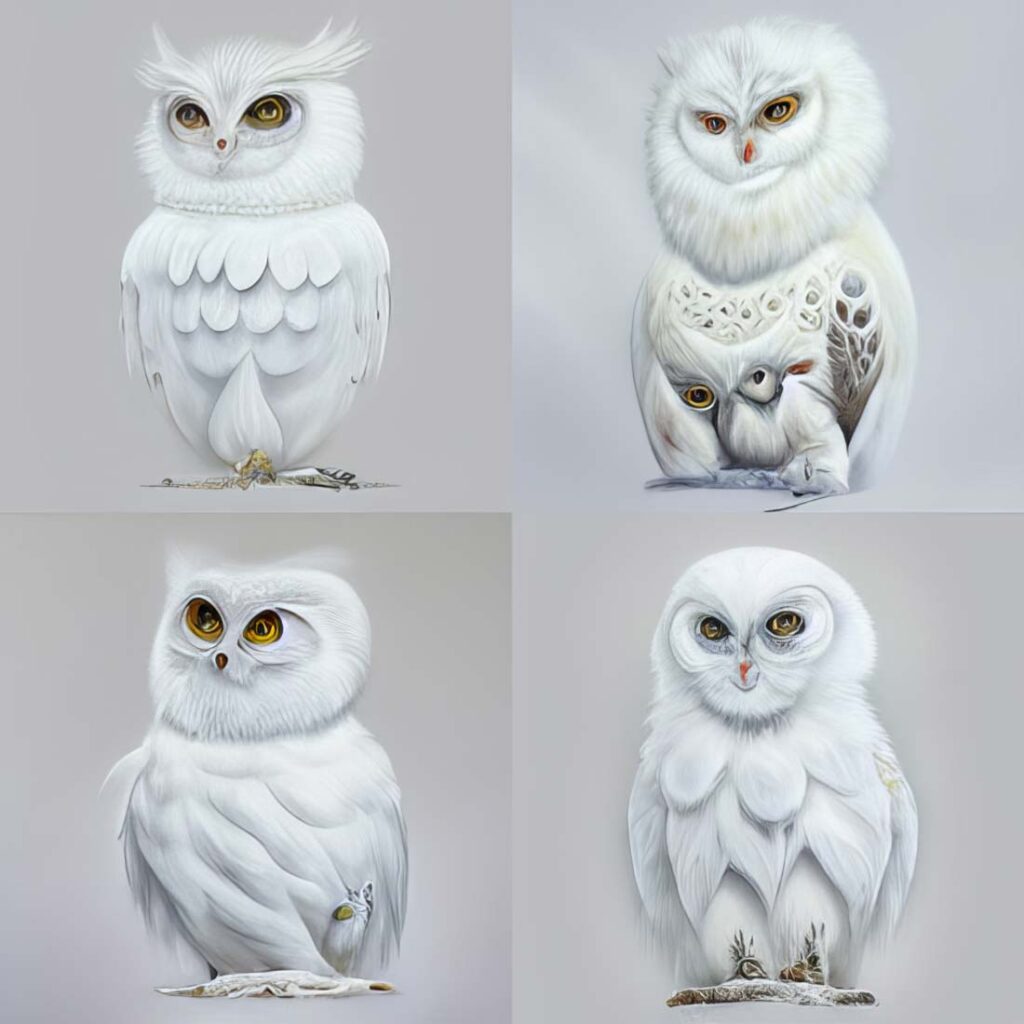 "Snow Owl 04" Created using Midjourney v2