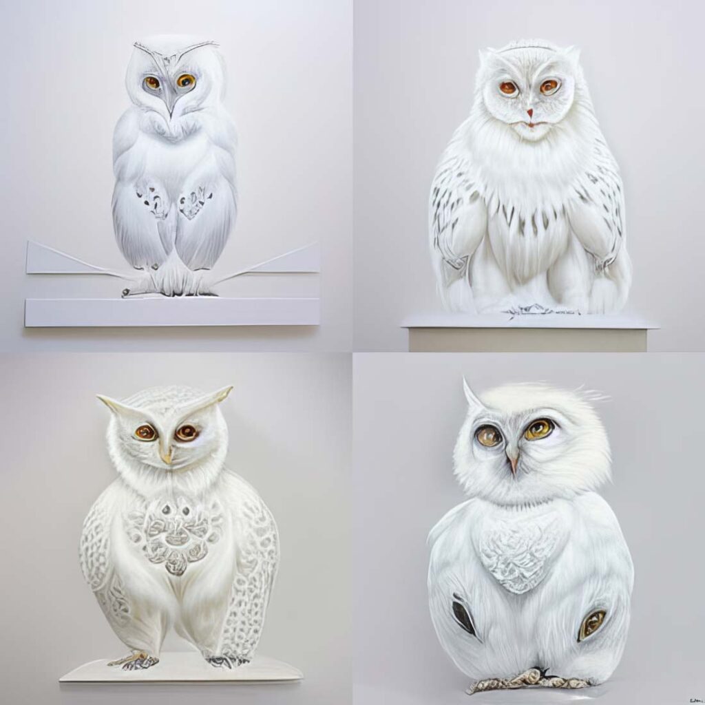"Snow Owl 05" Created using Midjourney v2