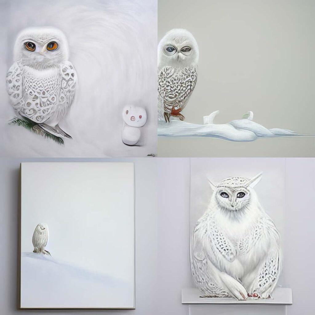 "Snow Owl 06" Created using Midjourney v2