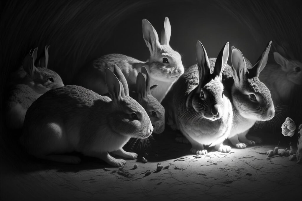 "Rabbit Holes 01" Created using Midjourney v3