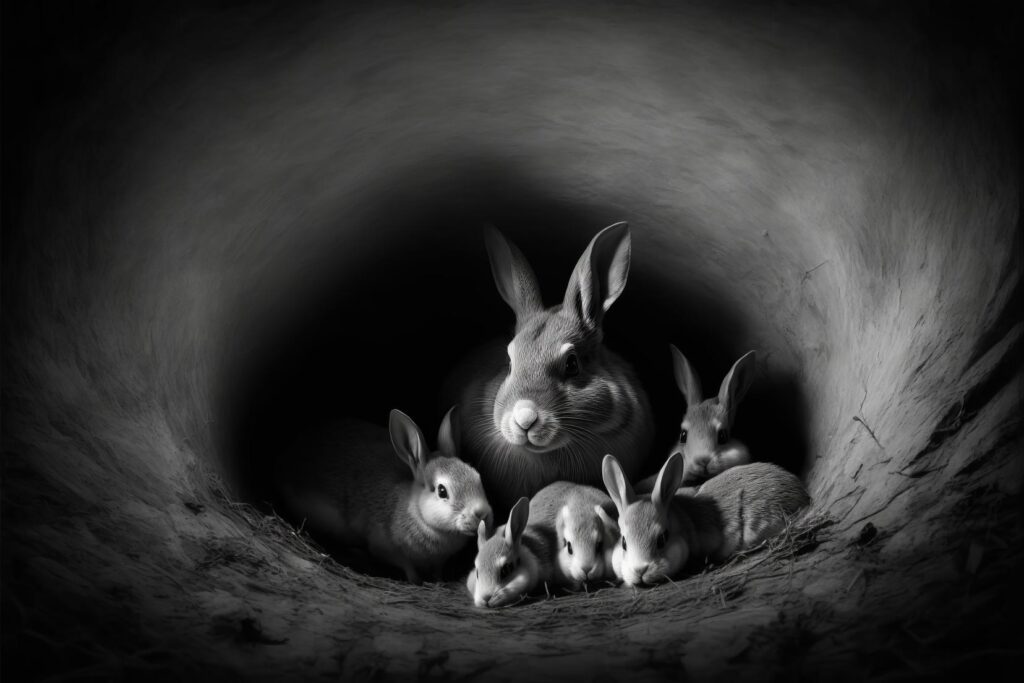 "Rabbit Holes 03" Created using Midjourney v3