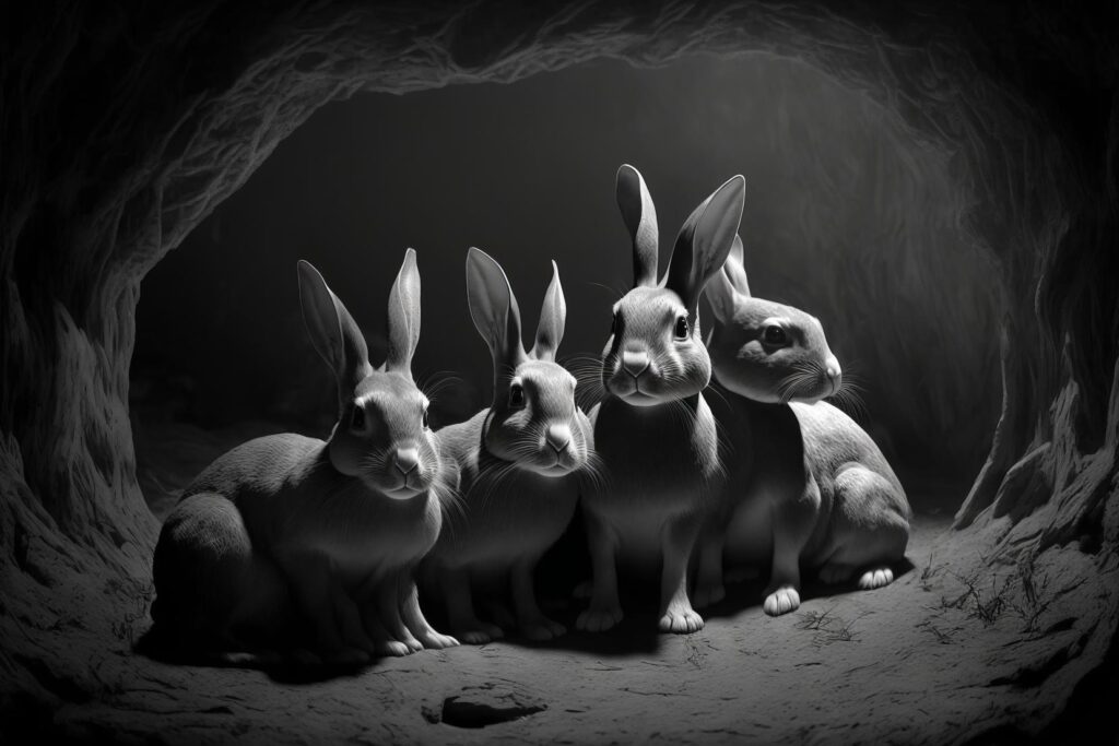 "Rabbit Holes 04" Created using Midjourney v3