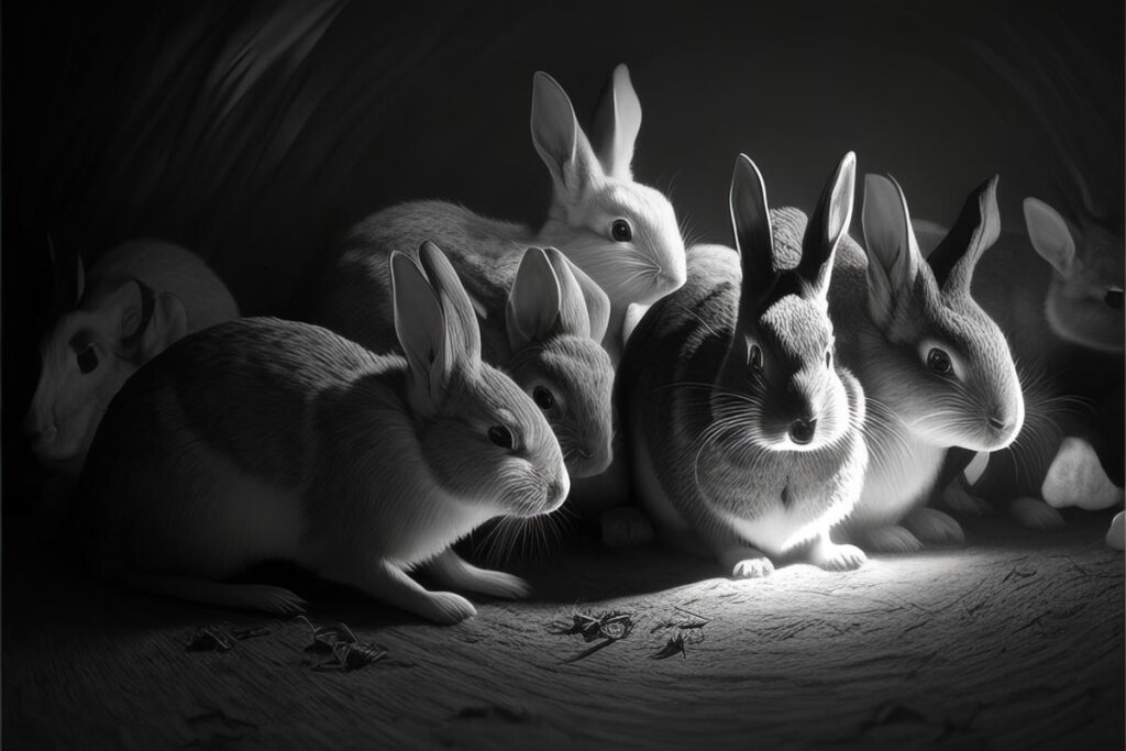 "Rabbit Holes 06" Created using Midjourney v3