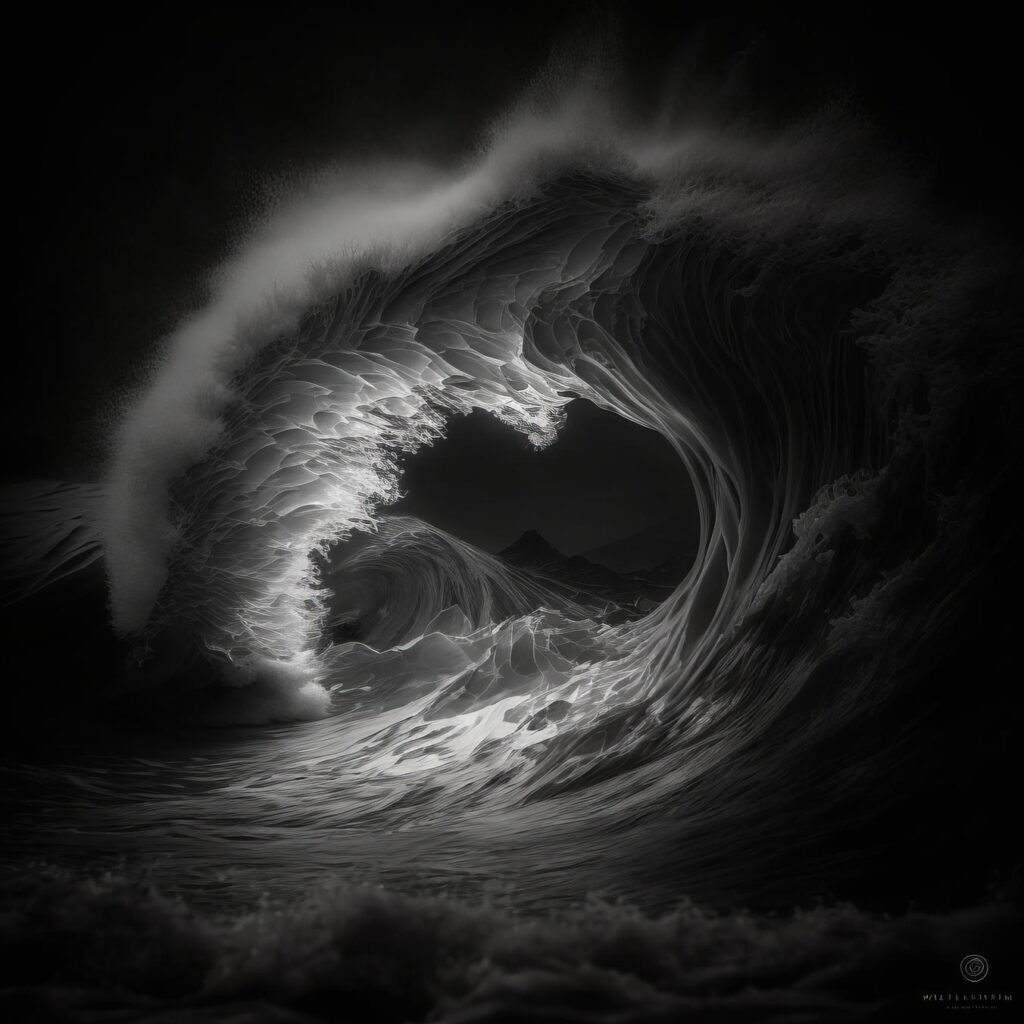 "Waves 02" Created using Midjourney v3